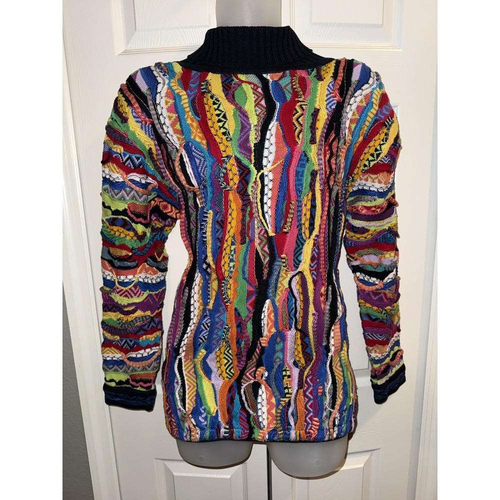 Vintage Coogi Australia 3D Knit Sweater Size M Multicolor Biggie Cosby 90s